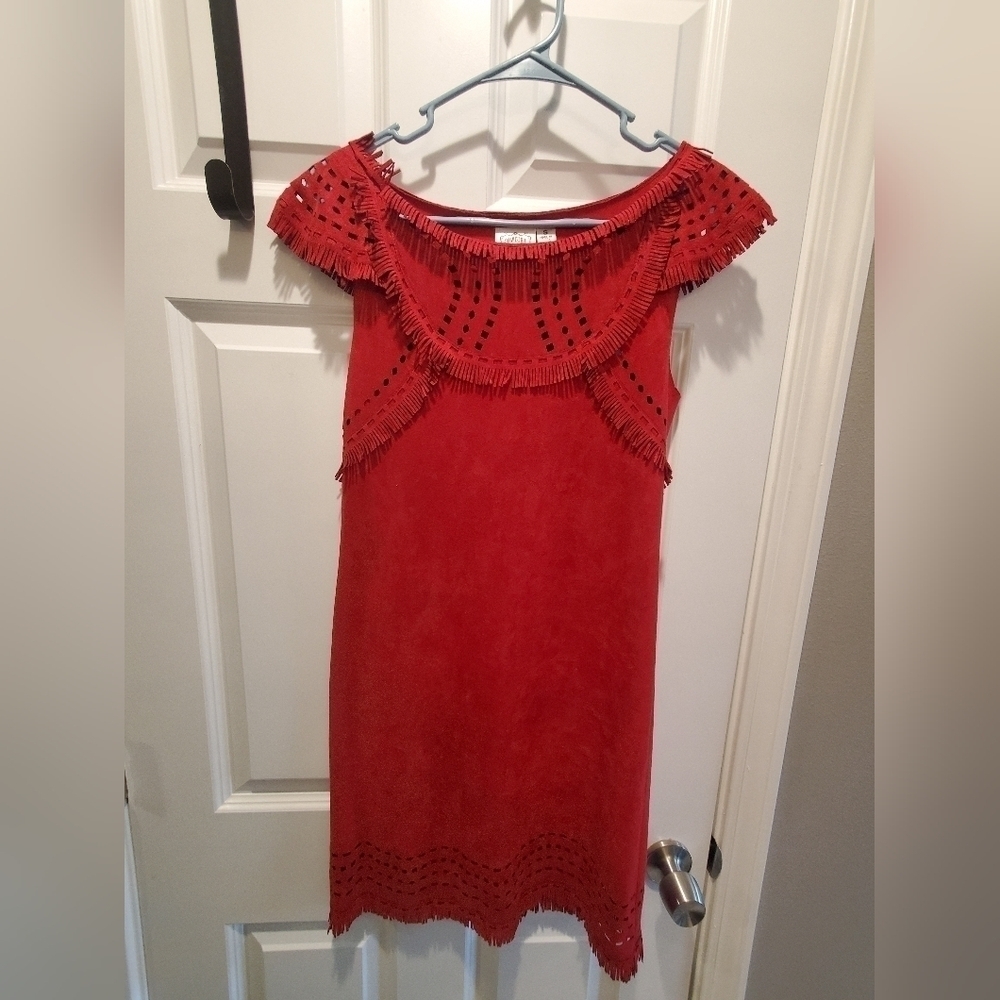 Cowgirl justice sz small  western  faux suede  . Cutouts